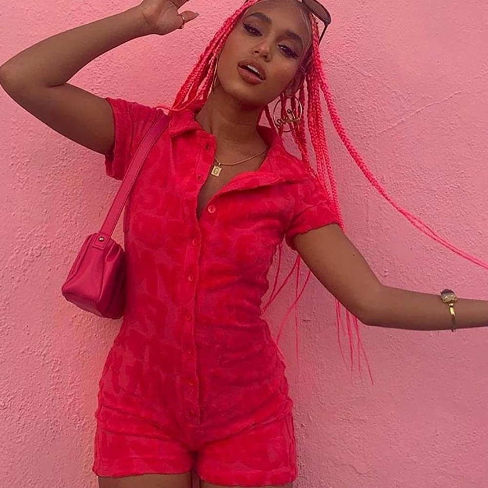 Pink retro romper